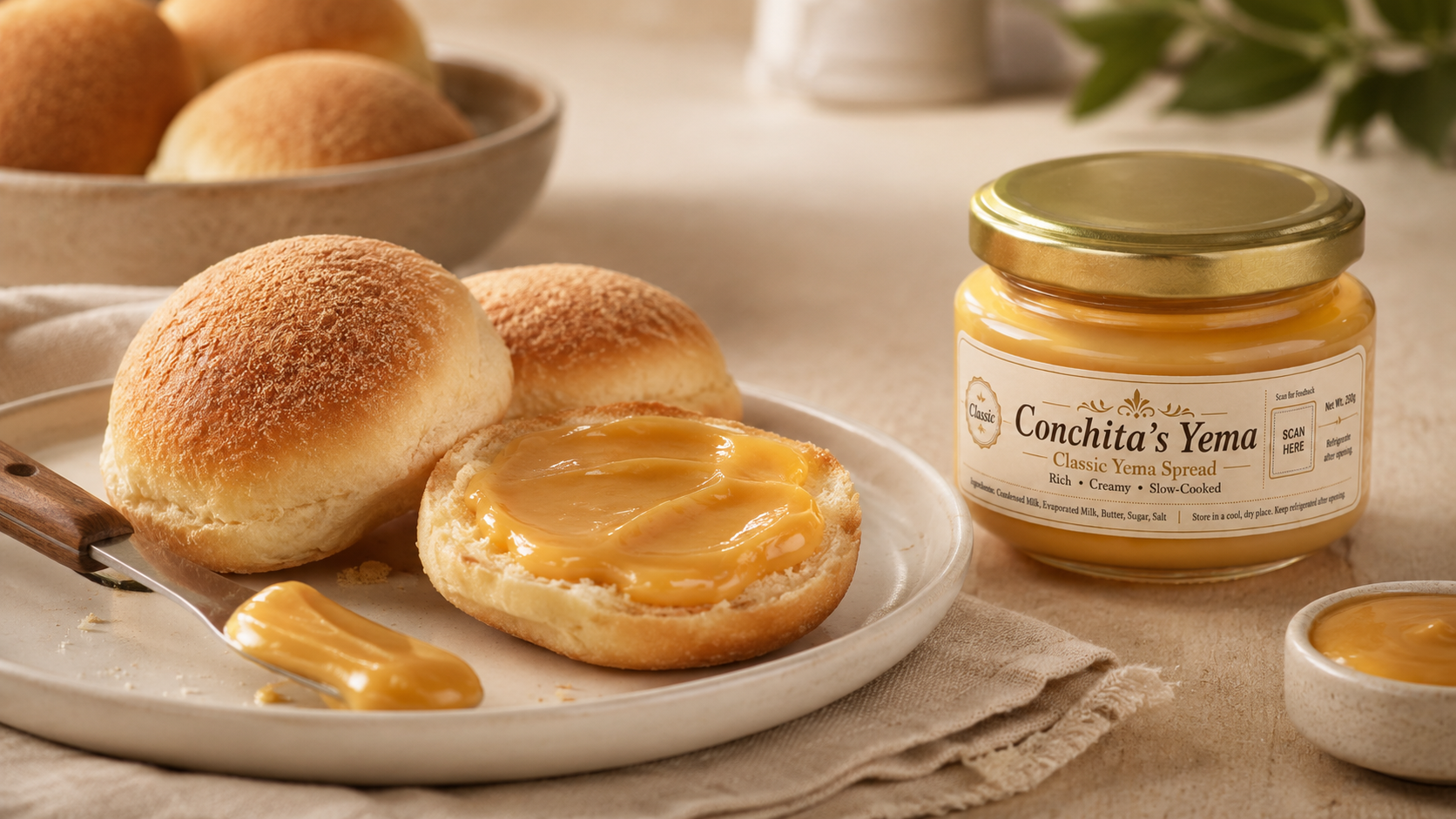 Yema spread on pandesal